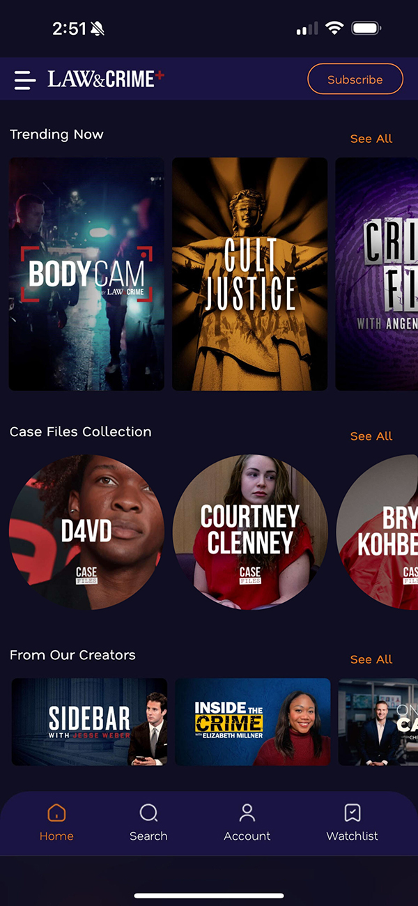The Law&Crime+ app