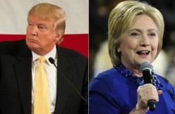 Donald Trump via Andrew Cline and Shutterstock, Hillary Clinton via a katz and Shutterstock