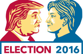 Donald Trump vs. Hillary Clinton art (Shutterstock)