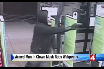 Walgreens clown robbery via screengrab