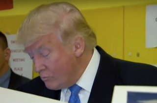 Donald Trump voting (YouTube screen grab)