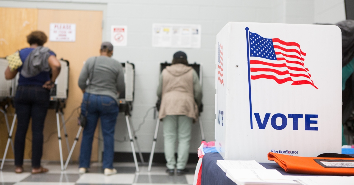 ATLANTA, GA - OCTOBER 18: Voters cast ballots during the early voting period at C.T. Martin Natatorium and Recreation Center on October 18, 2018 in Atlanta, Georgia. Early voting started in Georgia on October 15th. Georgia's Gubernatorial election is a close race between Democratic candidate Stacey Abrams and Republican candidate Brian Kemp. (Photo by Jessica McGowan/Getty Images)