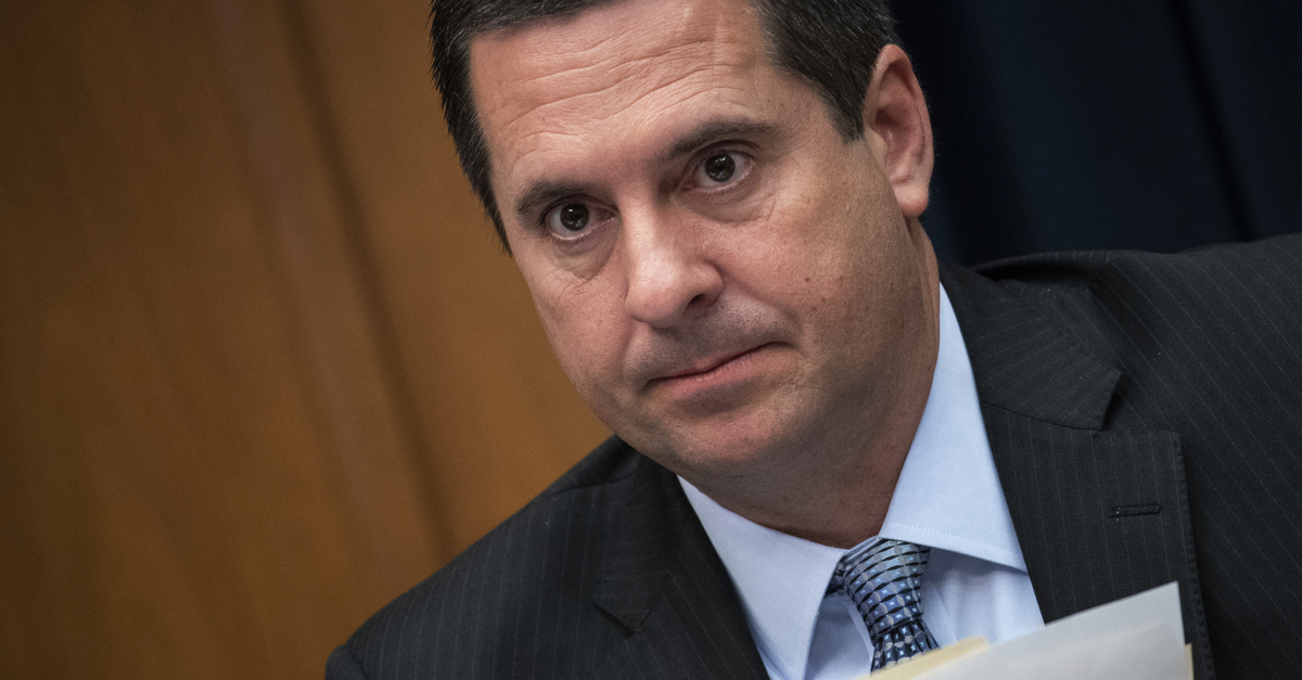 WASHINGTON, DC - MARCH 28: House Select Committee on Intelligence ranking member Devin Nunes (R-CA) attends a hearing concerning 2016 Russian interference tactics in the U.S. elections, in the Rayburn House Office Building, March 28, 2019 in Washington, DC. Every Republican on the committee signed a letter on Thursday demanding that committee Chairman Adam Schiff (D-CA) step down as chairman. (Photo by Drew Angerer/Getty Images)