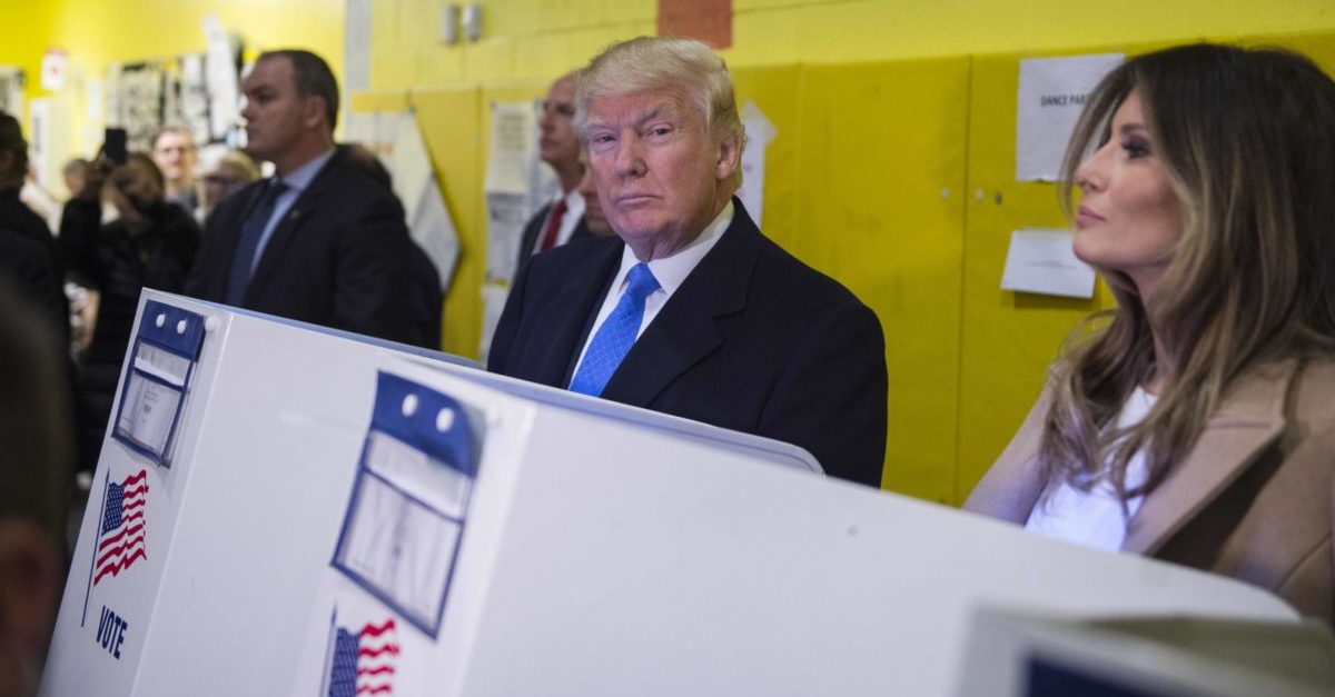 Donaald Trump Voting with Melania