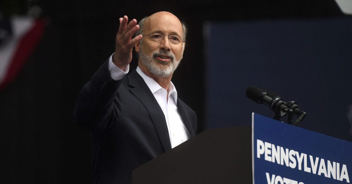 PHILADELPHIA, PA - SEPTEMBER 21: Pennsylvania Governor Tom Wolf addresses supporters before former President Barack Obama speaks during a campaign rally for statewide Democratic candidates on September 21, 2018 in Philadelphia, Pennsylvania. Midterm election day is November 6th.