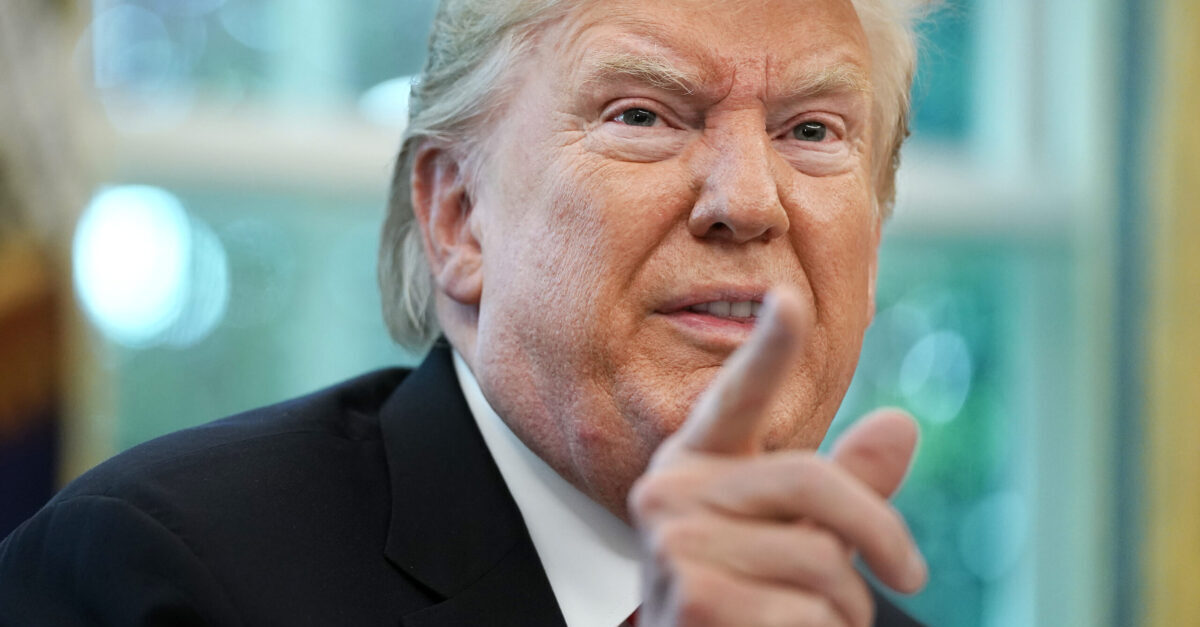 WASHINGTON, DC - SEPTEMBER 04: U.S. President Donald Trump talks to reporters following a briefing from officials about Hurricane Dorian in the Oval Office at the White House September 04, 2019 in Washington, DC. Trump was briefed by acting Homeland Security Secretary Kevin McAleenan, U.S. Coast Guard Admiral Karl Schultz and Deputy Assistant to the President and Homeland Security and Counterterrorism Advisor Peter Brown