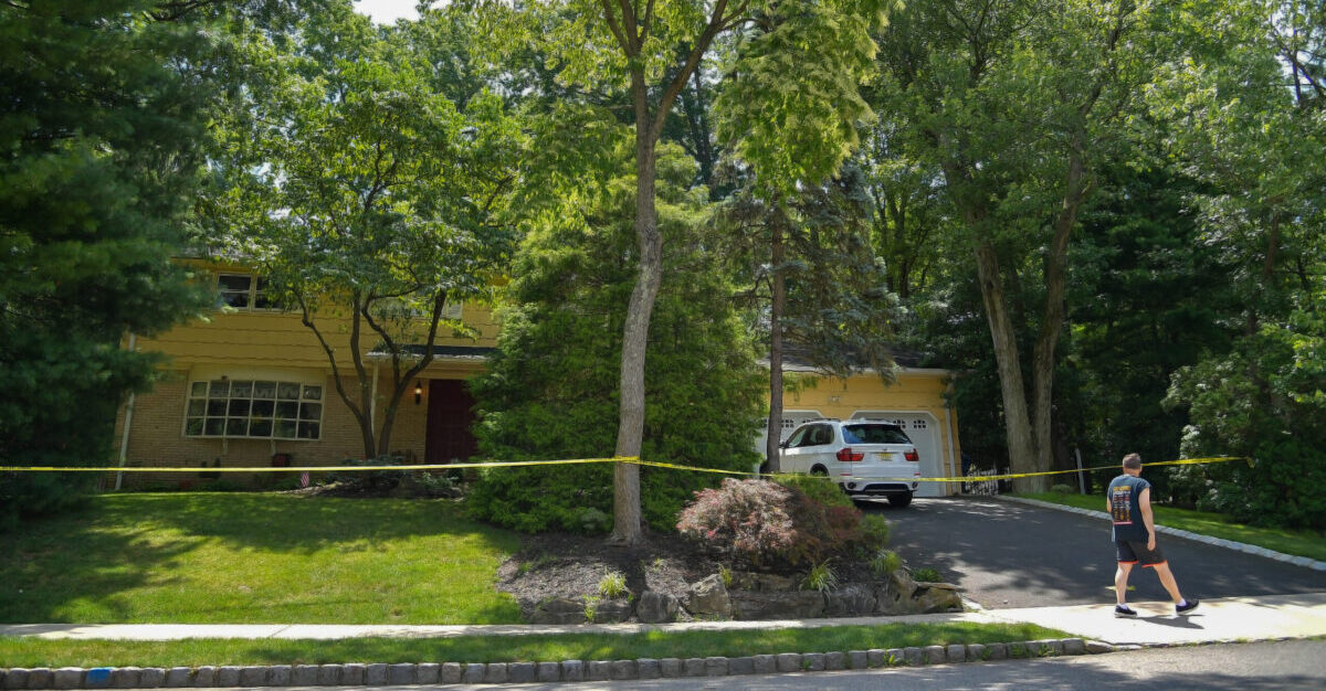 NORTH BRUNSWICK, NEW JERSEY - JULY 20: A view of the home of U.S. District Judge Esther Salas. on July 20, 2020 in North Brunswick, New Jersey. Salas' son, Daniel Anderl, was shot and killed and her husband, defense attorney Mark Anderl, was injured when a man dressed as a delivery person came to their front door and opened fire. Salas was not injured. US marshals and the FBI are investigating.