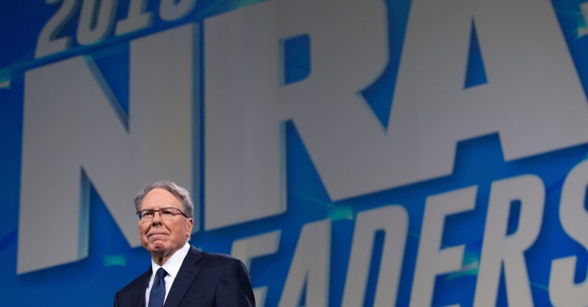 Wayne LaPierre, Executive Vice President and Chief Executive Officer of the NRA, arrives prior to a speech by US President Donald Trump at the National Rifle Association (NRA) Annual Meeting at Lucas Oil Stadium in Indianapolis, Indiana, April 26, 2019.