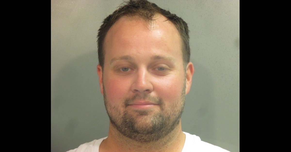 Josh Duggar is seen in a Washington County, Arkansas jail mugshot.