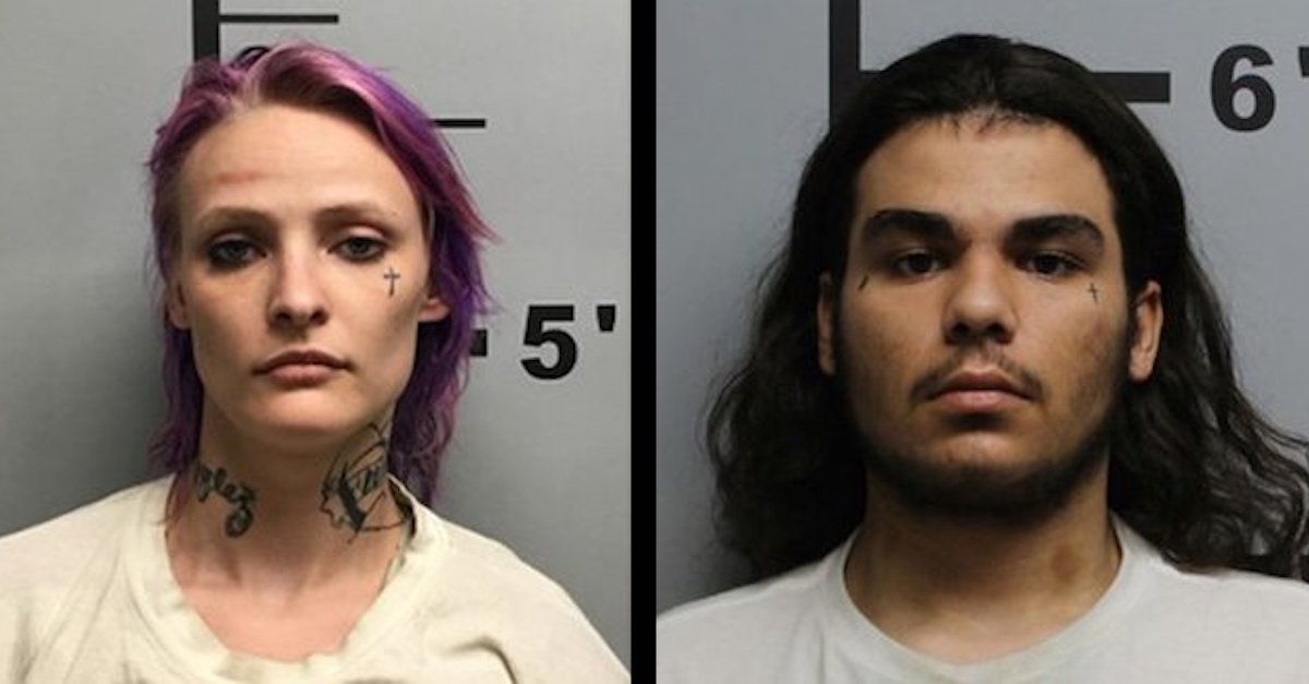 Shawna Rhae Cash and Elijah Michael Andazola are seen in jail mugshots.