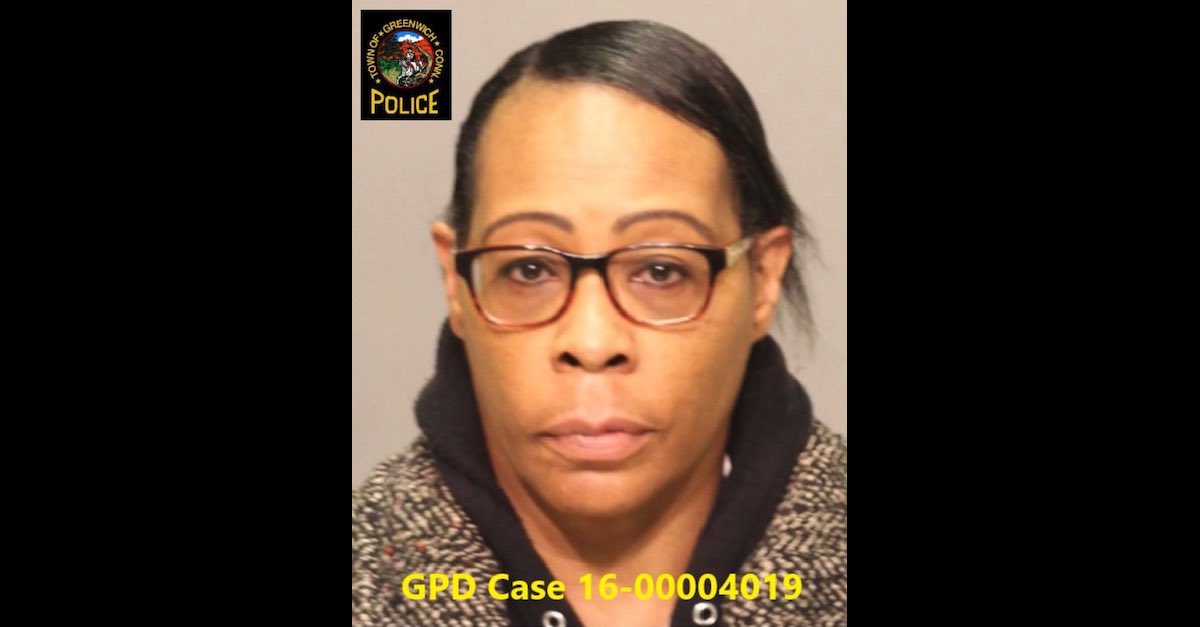 Janita M. Phillips appears in a mugshot released by the Greenwich, Conn. Police Department.