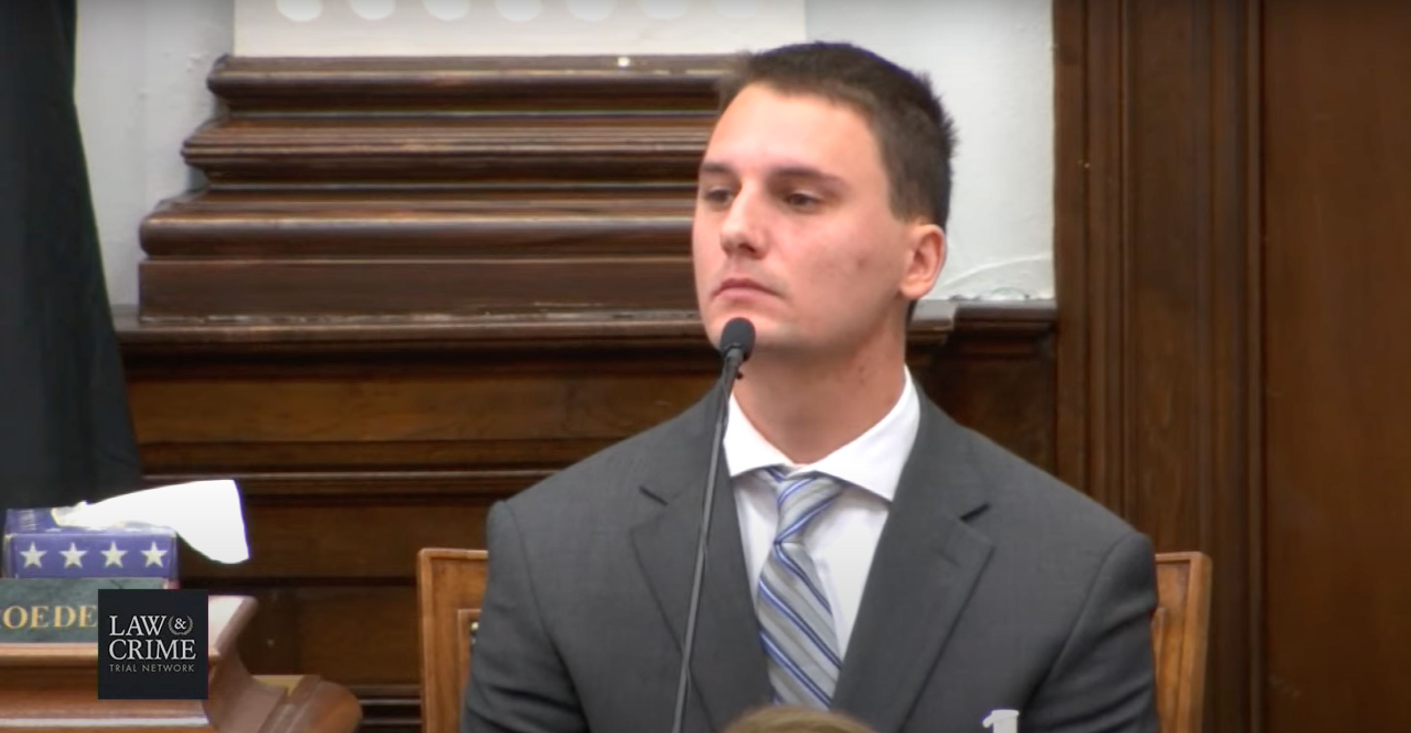 Witness Jason Lackowski, a former member of the U.S. Marine Corps, testified on Friday, Nov. 5, 2021 in the Kyle Rittenhouse trial. (Image via the Law&Crime Network.)