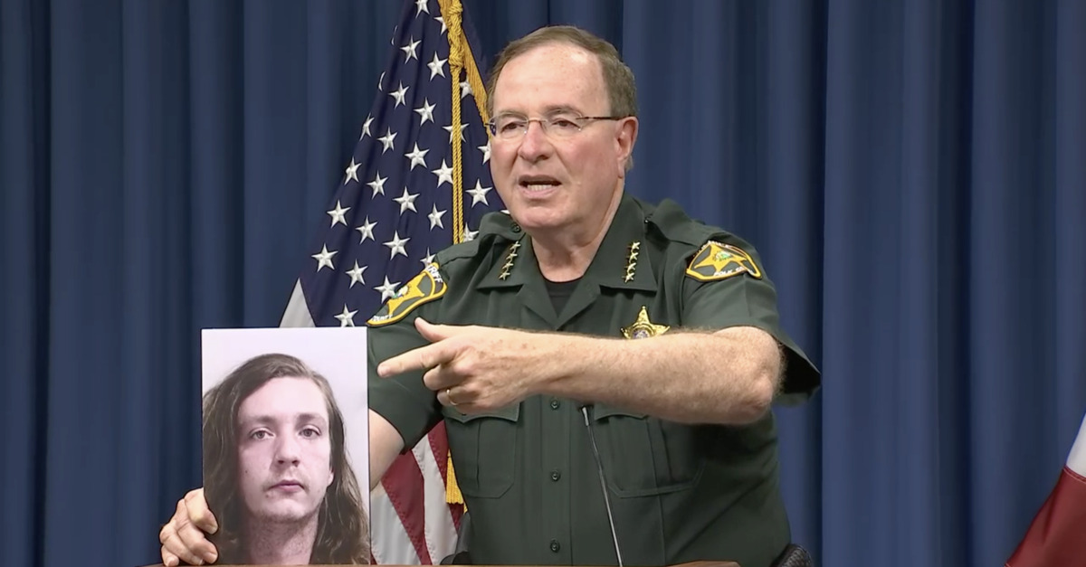 Sheriff Grady Judd points to an image of Ian Gadd