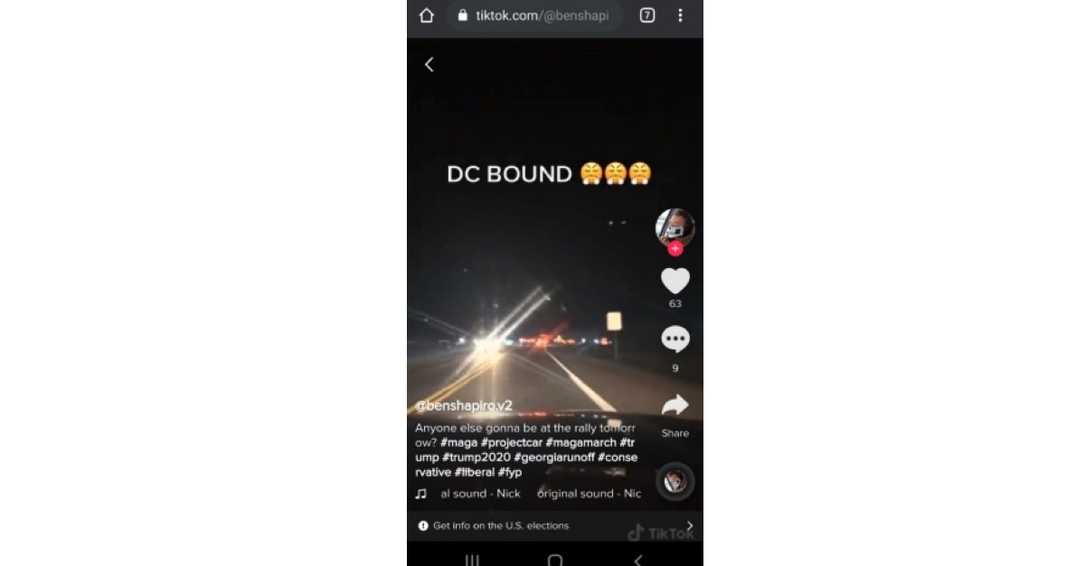 Nichols Lattanzi TikTok post: DC BOUND