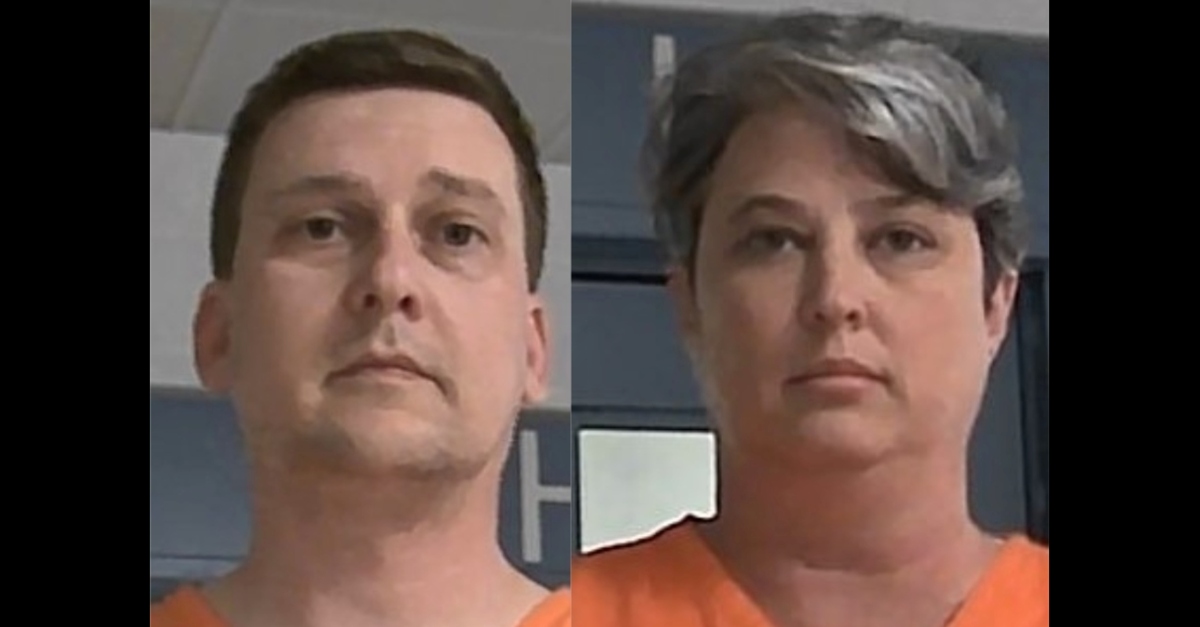Booking photos of Jonathan and Diana Toebbe.