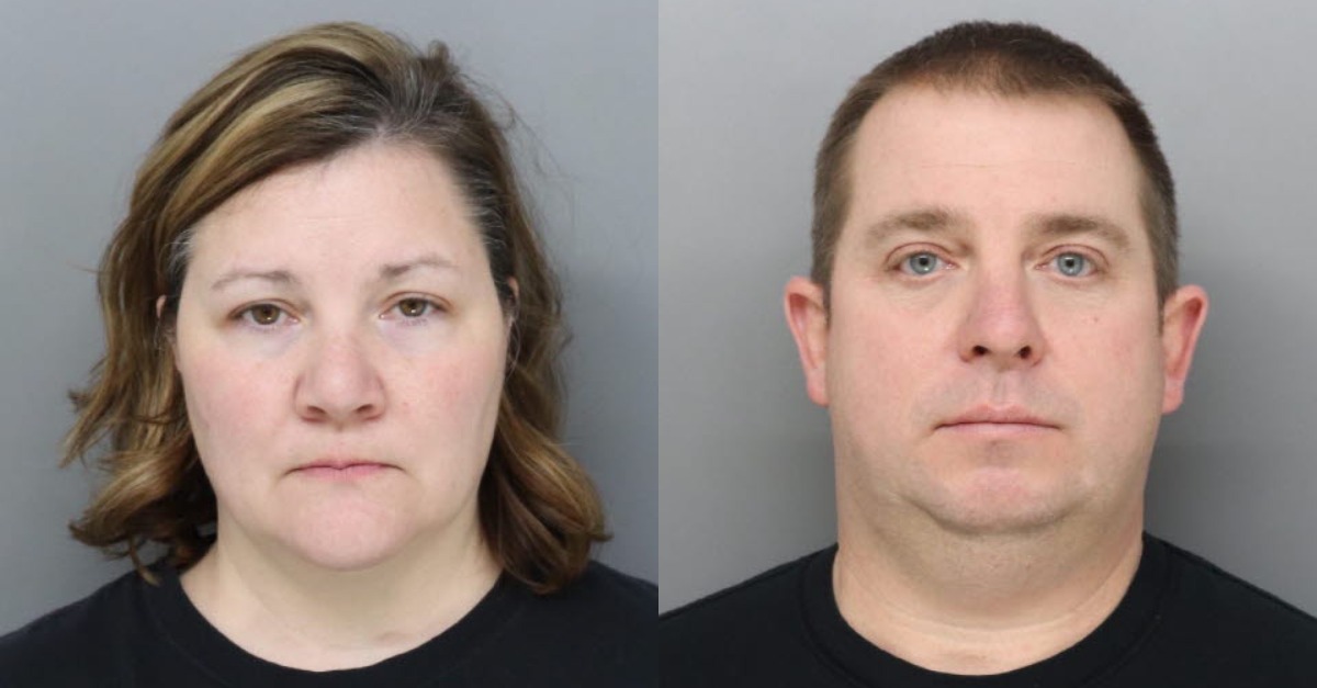 Amy Dangel (L) and Anthony Dangel (R) appear in mugshots