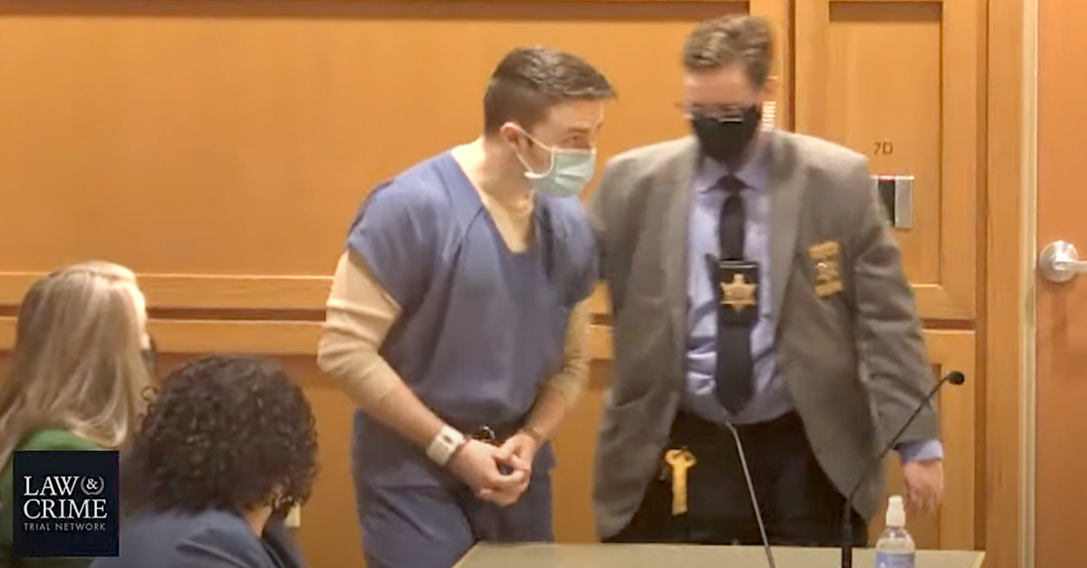 Chandler Halderson is led into court before being sentenced.