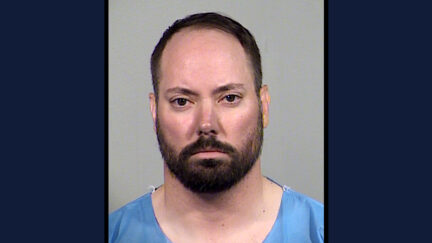 A photo shows a mugshot of Christopher Hoopes.