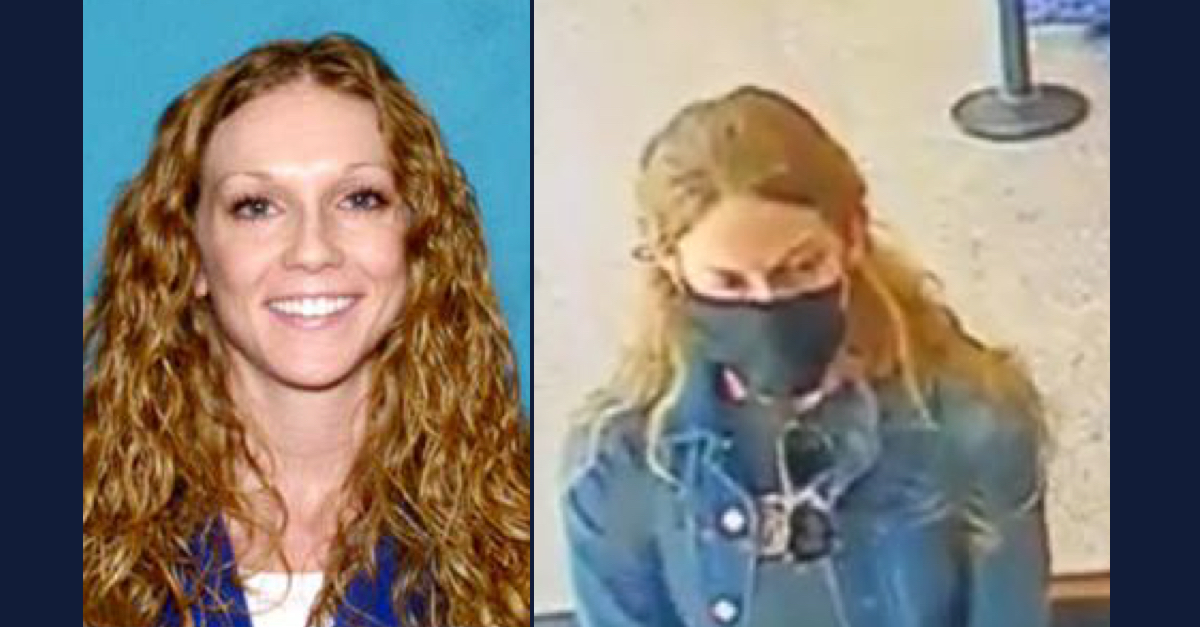Kaitlin Marie Armstrong is seen in a driver's license photo, left, and reportedly on surveillance footage 