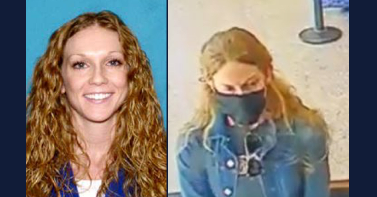 Kaitlin Marie Armstrong is seen in a driver's license photo, left, and reportedly on surveillance footage