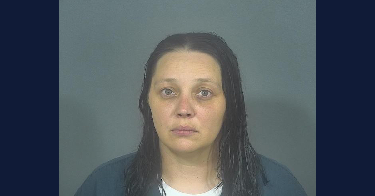 Kristy Hawkins appears in a mugshot