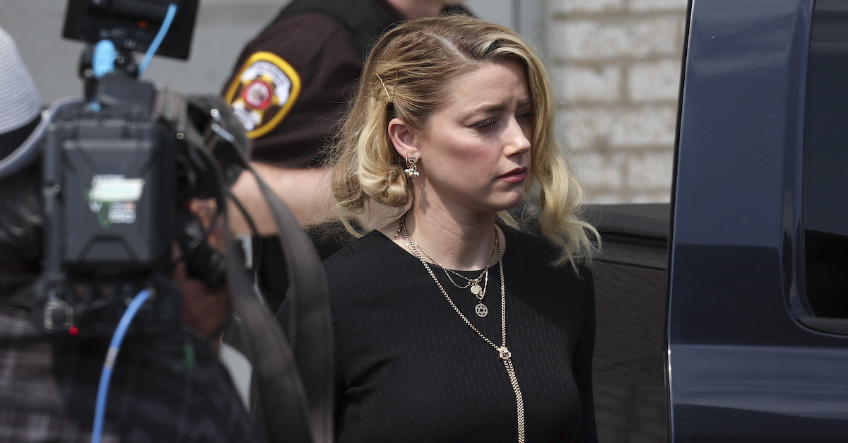 Actress Amber Heard departs the Fairfax County Courthouse on June 1, 2022 in Fairfax, Virginia. (Photo by Win McNamee/Getty Images.)