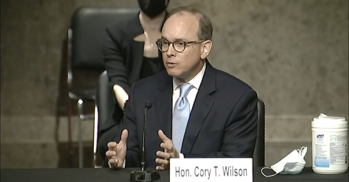 Judge Cory T. Wilson during his confirmation hearing