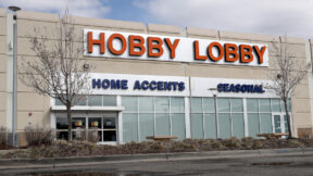 The front of a Hobby Lobby store is pictured.