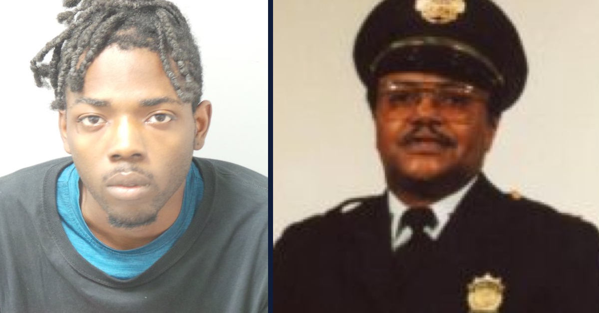 Left: Stephen Cannon booking photo. Right: David Dorn in uniform.