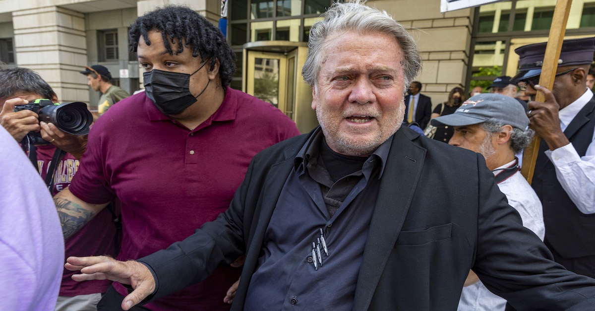 Steve Bannon is seen exiting the courthouse after being convicted of criminal contempt of Congress. 