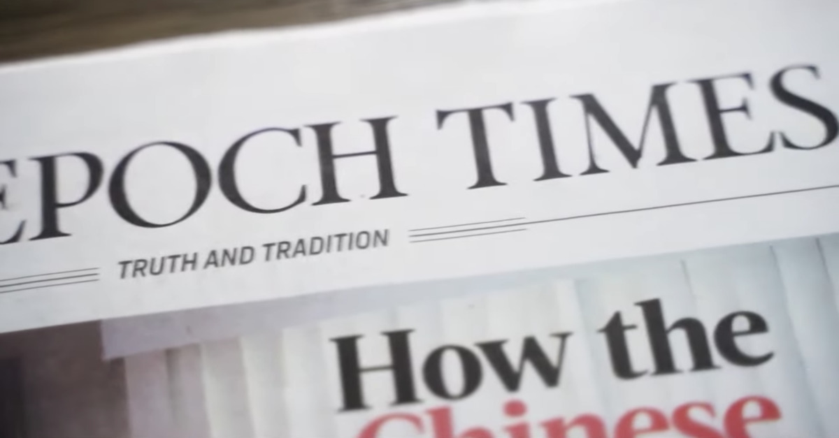 An image of the front page of The Epoch Times