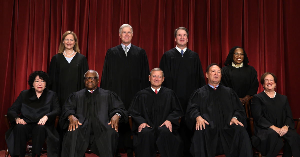 The US Supreme Court poses for an official group photo