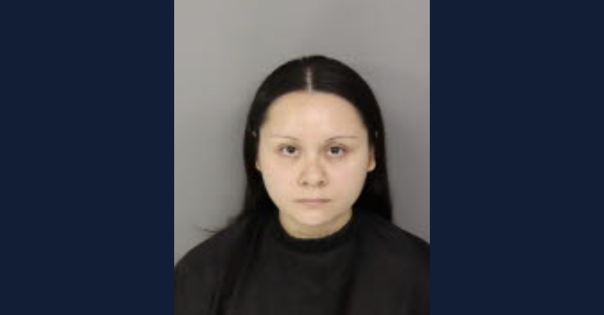 Hannah Elizabeth Thompson appears in a mugshot