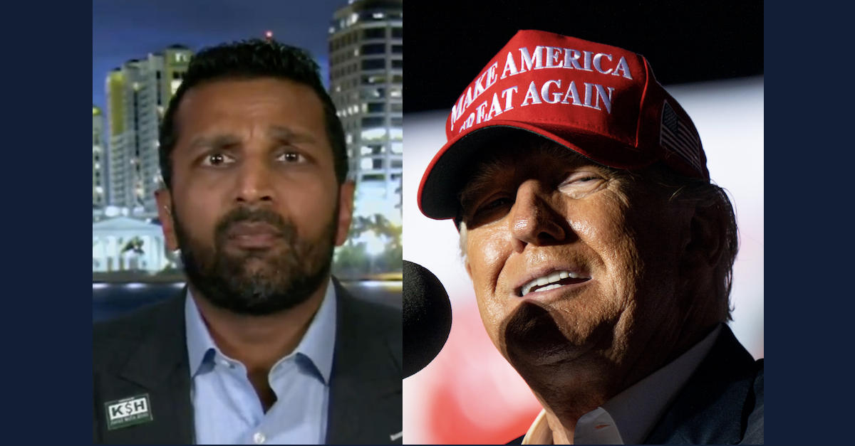Kash Patel (L) and Donald Trump (R)