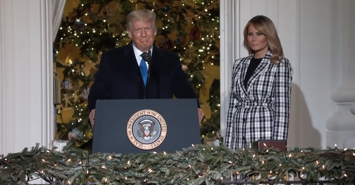 Donald Trump at the 2020 Christmas tree lighting ceremony