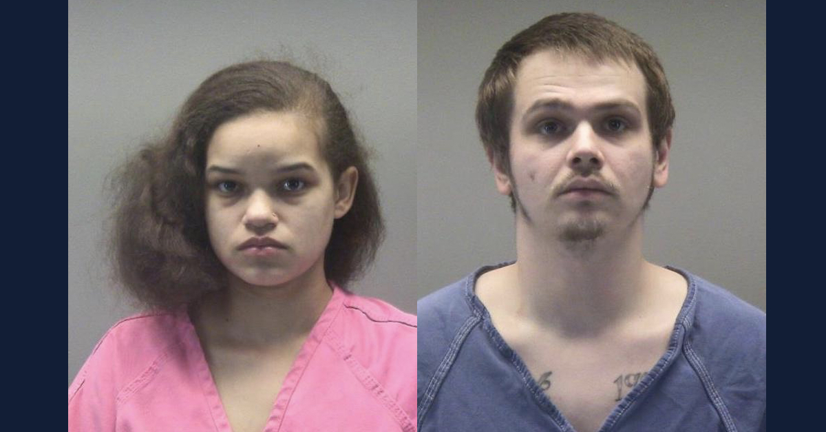 Maleah Renee Henry-Reed (L) and Dustin William Shade (R) appear in mugshots