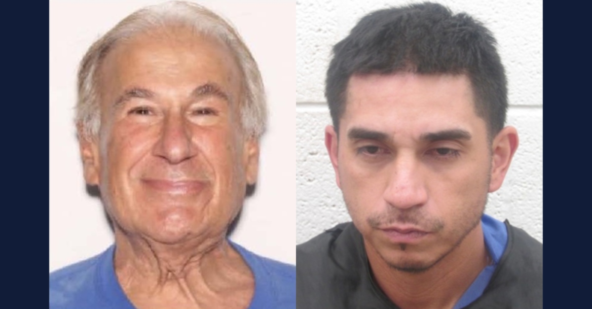 Matthew Scott Flores (right) was caught driving a car belonging to missing man Gary Levin, police said. (Flores' mugshot via Rutherford County Sheriff's Office. Levin's picture via Palm Beach Gardens Police Department)