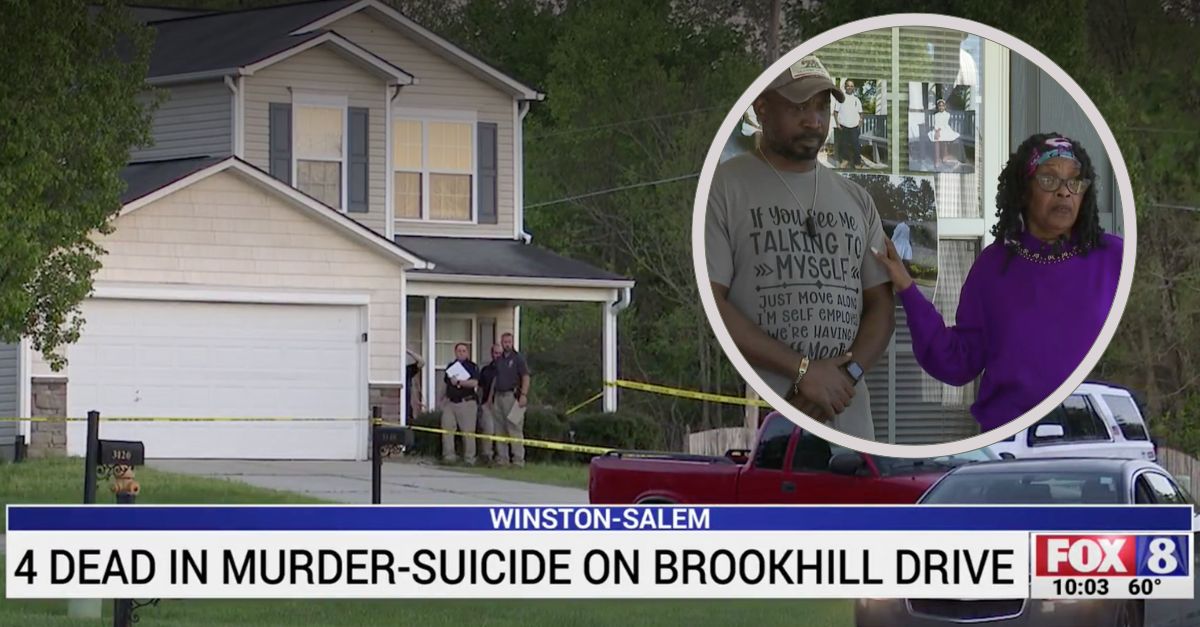 The scene outside of a murder-suicide in North Carolina