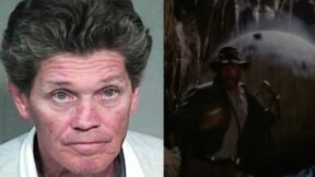 Gregory Lee Rodvelt and a scene from 'Indiana Jones and the Raiders of the Lost Ark' (Surprise Police Dept. and YouTube screenshot)