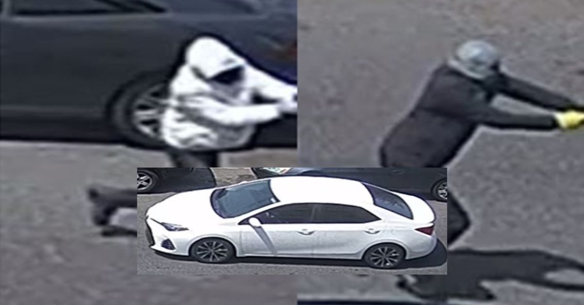 The gunmen and their getaway car are seen in surveillance video in a deadly shooting from Thursday, June 15, 2023, in Washington, D.C. (Metropolitan Police Department)