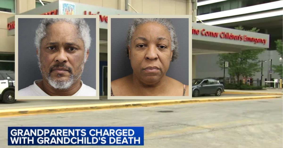 Klent Elwoods (L) and Lisa Jones (R) are inset against an image of the hospital where their granddaughter died.