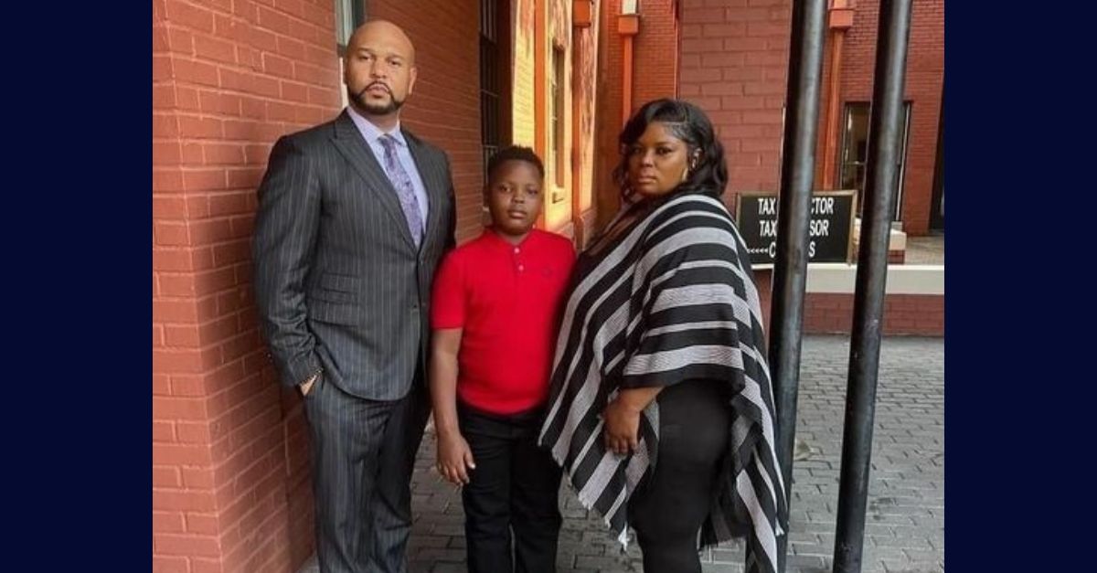 A public urination charge was dropped against Quantavious Eason, 10, center, after his mother, Latonya Eason, right, rejected terms of probation that she said would have forced the boy to be unfairly and unduly treated like an adult criminal. Photo courtesy attorney Carlos Moore (left.)