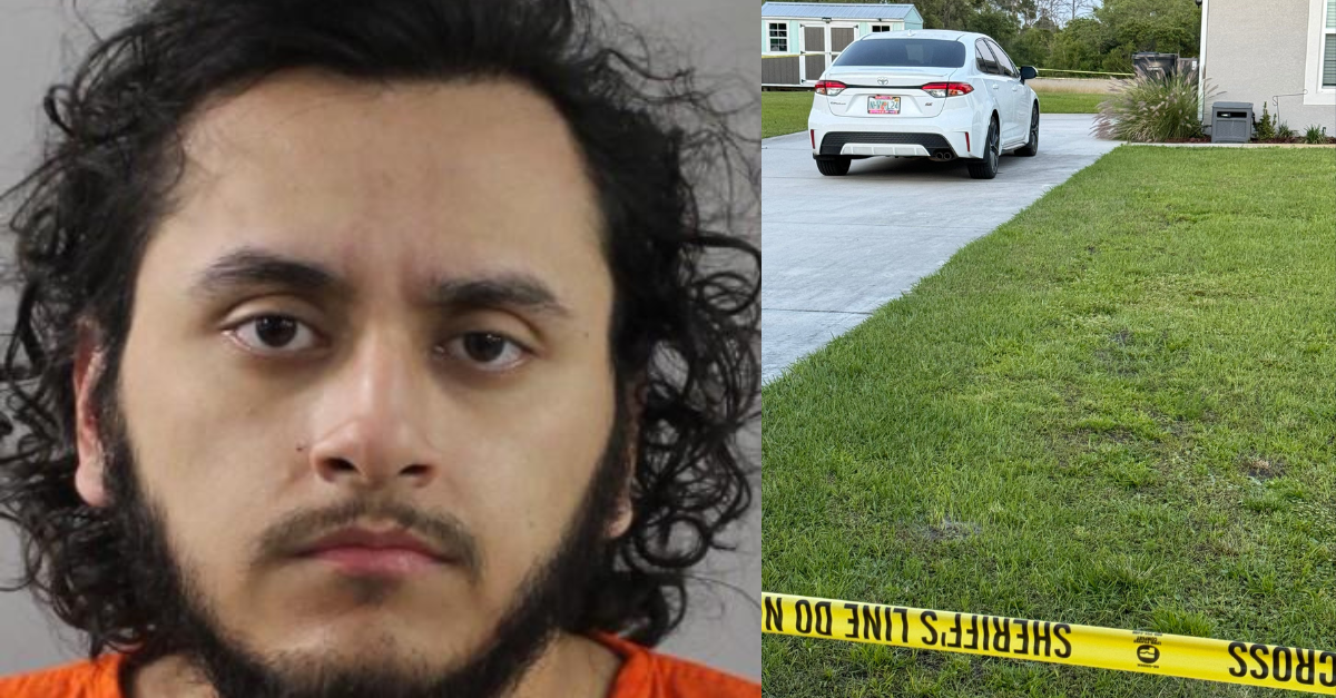 Emmanuel Espinoza drove this white sedan from Gainesville, Florida, down to the area of Frostproof, Florida, where he stabbed his mother, Elvia Espinoza, to death, according to deputies. (Image: Polk County Sheriff