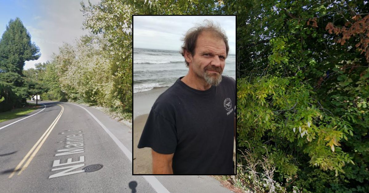 James Harris, inset, was killed in 2022 by his daughter's then-boyfriend Zachary Tyler Hackman. Photo provided by Portland Police Bureau./Background: The location on Northeast Marine Drive and Northeast 2nd Avenue where Harris' body was dumped. Photo from GoogleMaps images. 