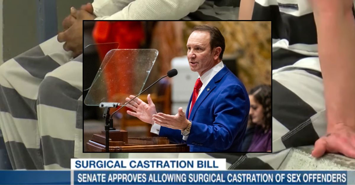 Background: YouTube screengrab WVUE of seated inmates. Inset: Louisiana Gov. Jeff Landry speaks during the start of the special session in the House Chamber, Jan. 15, 2024, in Baton Rouge, La.