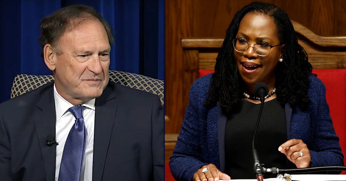 Justice Sam Alito, on the left; Justice Ketanji Brown Jackson, on the right