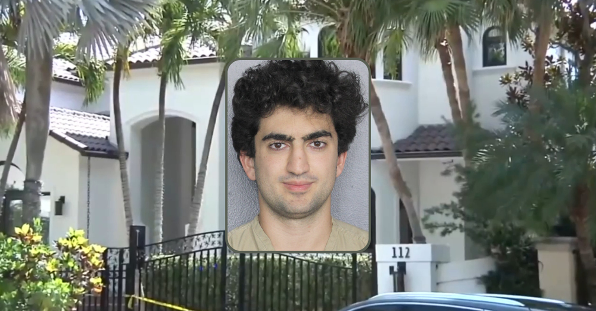 Darien Massad Turner shot and killed his former stepfather, Christian Colon, at this home in Fort Lauderdale, Florida, say police. (Screenshot of home: WSVN; mug shot of Turner: Broward County Sheriff