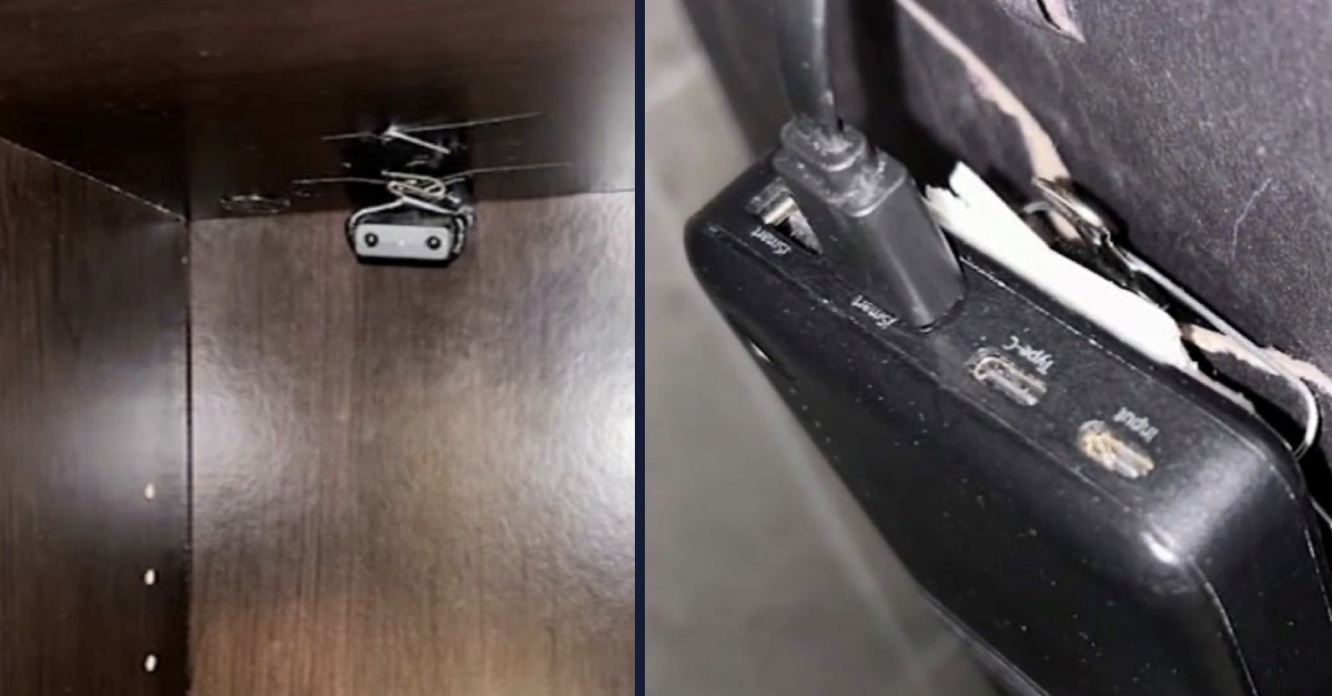 The hidden camera setup, as seen in court documents.