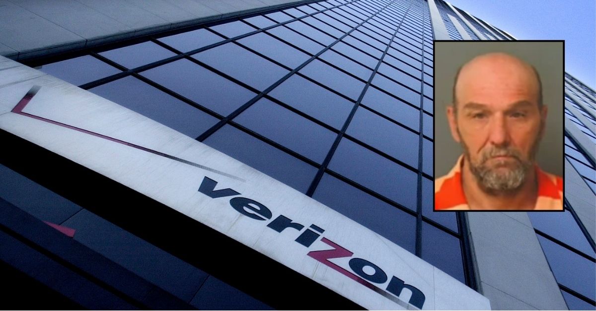 The headquarters of Verizon Communications Inc. is seen in Midtown Manhattan in New York on Saturday, April 9, 2005. (AP Photo/Mark Lennihan). Inset: Robert Michael Glauner (Raleigh Police Department).