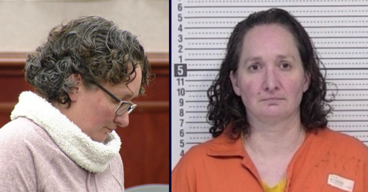 Left: Robin Niceta appears in court (KUSA). Right: Niceta (Colorado Department of Corrections).